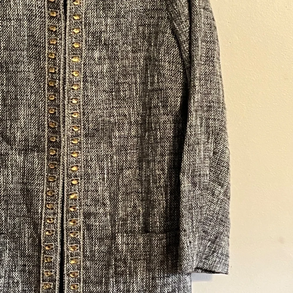 Chicos Jewel Tweed Jacket 12 Black Classic Resort Preppy Old‎ Money Luxury Chic